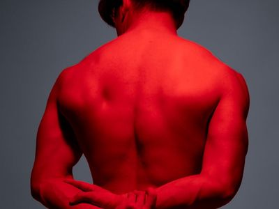 Abstract movement of a male silhouette in gym